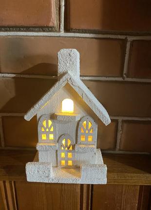 Новорічний будинок ліхтарик статуетка декор домик новогодний светильник