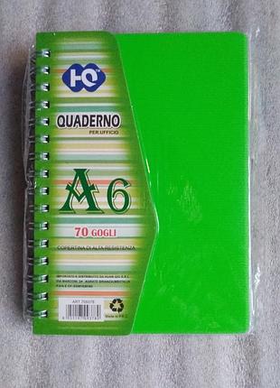 Блокнот в6 пластикова обкладинка, на спиралі