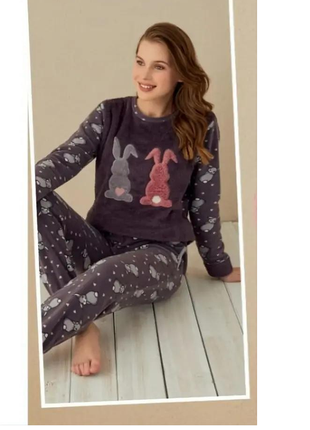 Пижама женская тёплая, піжама жіноча тепла махрова