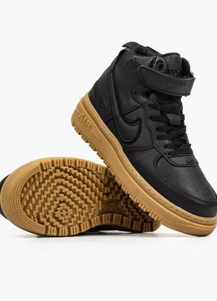 Мужские высокие кожаные кроссовки nike air force gore-tex #найк