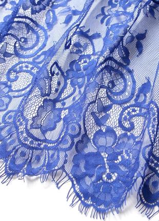 Cobaltess peignoir obsessive длинный халат из кружева синий7 фото