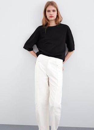 Черный свитшот оверсайз толстовка zara теплая кофта