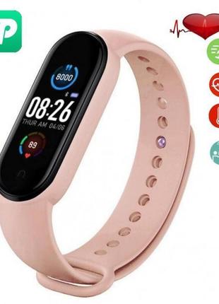 Фітнес браслет fitpro smart band m6 (смарт годинник, пульсоксиметр, пульс).  колір рожевий4 фото