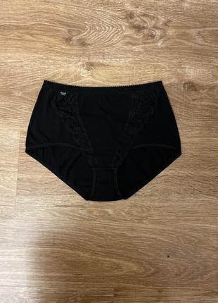 Класні, трусики, сліпи, котонові, з високою посадкою, чорного кольору.