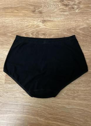 Класні, трусики, сліпи, котонові, з високою посадкою, чорного кольору.
