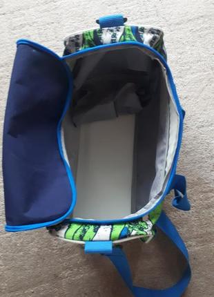 Яркая небольшая спортивная сумка scout синяя с салатовым.2 фото