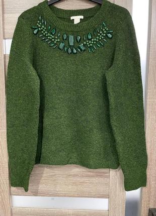 Темно-зелений светр від h&m