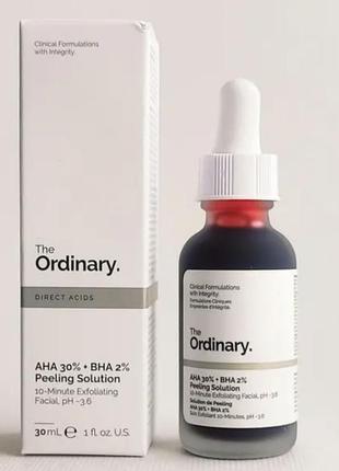 Кислотний пілінг - маска для обличчя the ordinary aha 30% + bha 2% peeling solution 30 мл