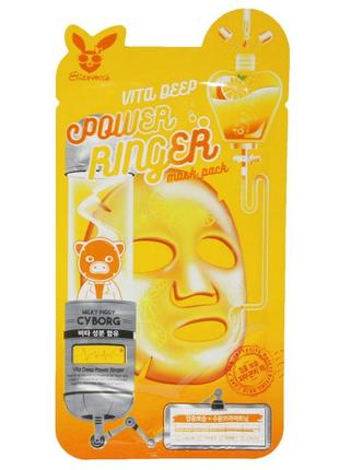 Тканевая маска для лица с витаминами elizavecca vita deep power ringer mask pack