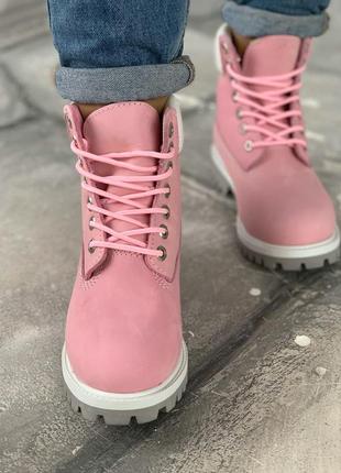 Жіночі ботінки  timberland pink (мех) женские ботинки тимберленд4 фото