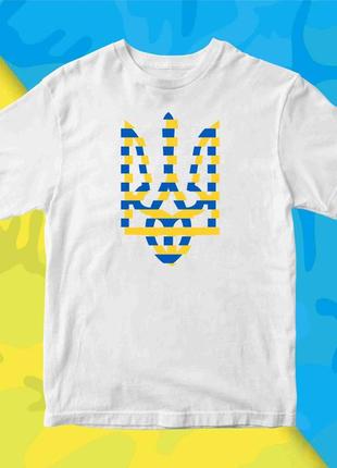 Футболка с патриотическим принтом "сине-желтый герб украины. трезубец" push it