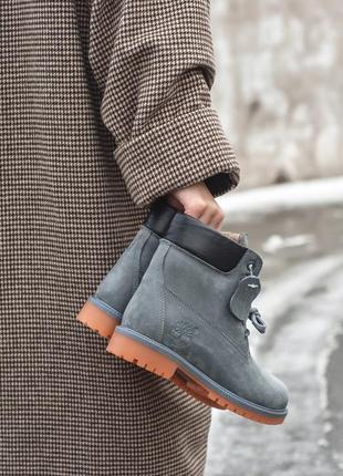 Жіночі ботінки  timberland gray fur женские ботинки тимберленд6 фото