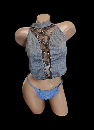 Кроп топ топік майка сіра прозора сіточка сексі еротик жіноча