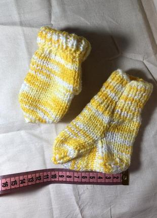 Дитячі шкарпетки вязані в'язані 0-6 місяців1 фото