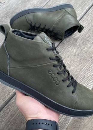 Чоловічі шкіряні зимові кеди ecco