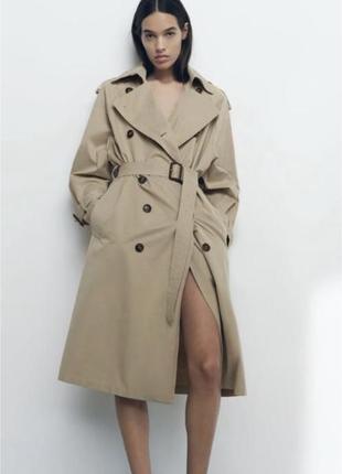 Бежевий тренч zara