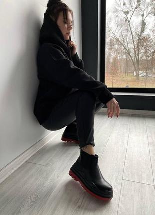 Жіночі ботінки  bottega veneta mini black утеплитель флис женские ботинки ботега