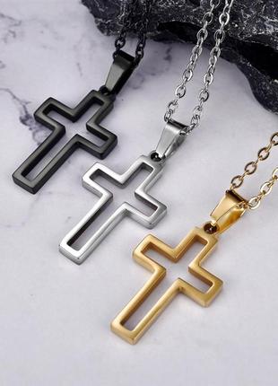 Кулон крестик с цепочкой подвеска амулет оберег