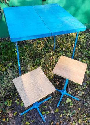 Туристичний розкладний стіл трансформер на пікнік для кемпінгу стільці стільчики недорого