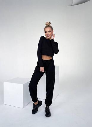 Джогери трьохнитка на флісі, спортивні штани на манжетах, джоггеры трехнить на флисе, спортивные штаны на манжете, с высокой посадкой