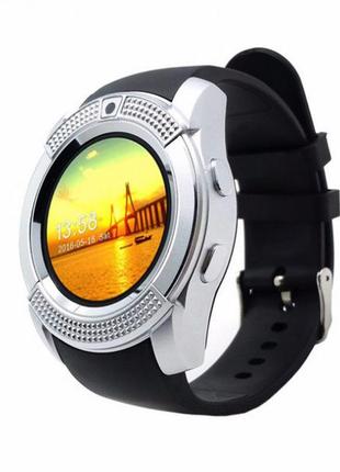 Розумний смарт-годинник smart watch v8.  колір: срібло2 фото