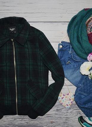 38/10/s фирменное женское очень крутое теплое короткое пальто клетка
