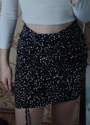 Юбка с драпировкой в хорошек boohoo