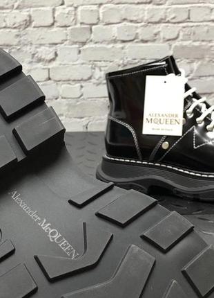 Женские кожаные ботинки с мехом alexander mcqueen boots4 фото