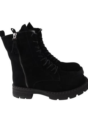 Ботинки женские melanda черные натуральная замща