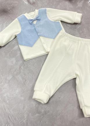 Велюровий костюм для хрещення малюка розм.68