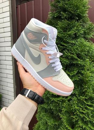 Женские высокие кожаные кроссовки nike air jordan retro #найк