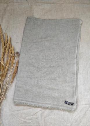 Широкий кашемировый шарф палантин однотонный серый базовый непал3 фото