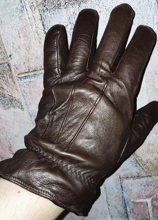 Кожаные перчатки на меху1 фото