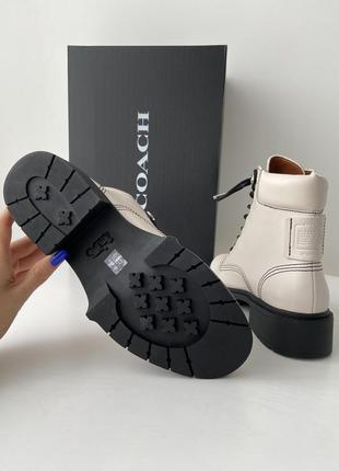 Жіночі шкіряні ботінки coach оригінал берци сапожки черевики шкіра на подарунок дівчині подарунок дружині6 фото