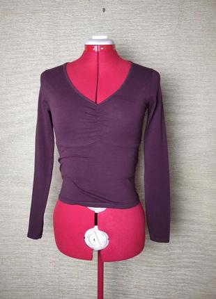 Бордовий трикотажний топ кофточка