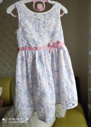 Платье, primark, девочка,  2-3 года, нарядное, светлое1 фото