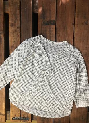 Жіноча блуза у горошок h&m (ейч енд ем л-хлрр ідеал оригінал чорно-біла)