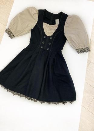 Сукня вінтажна міні з пишними рукавами корсет3 фото