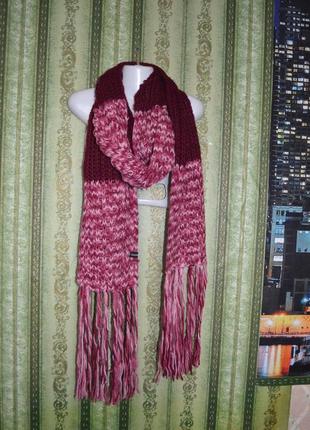 Длинный шарф , крупная вязка1 фото