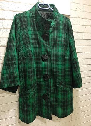 Роскошное пальто с шерстью 60 - 62 размер, демисезон.