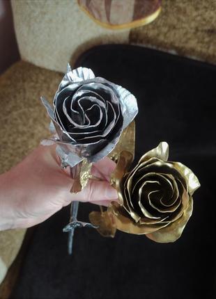 Роза из металла, металлическая роза ручной работы, подарок, сувенир2 фото