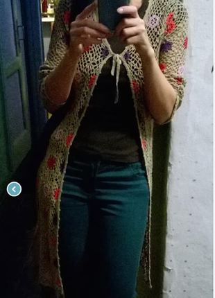 Вязаная накидка бохо