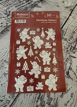 Новорічні наклейки новогодние наклейки melinera