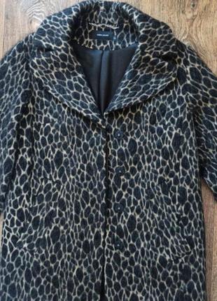 Пальто тигровой принт пиджак полупальто из шерсти альпака2 фото