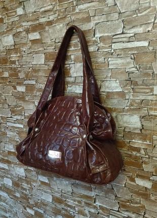 Новая,кожаная сумка,шопер,питон,сумка с натуральной кожи, betty barclay, оригинал3 фото