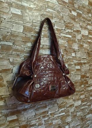 Новая,кожаная сумка,шопер,питон,сумка с натуральной кожи, betty barclay, оригинал2 фото