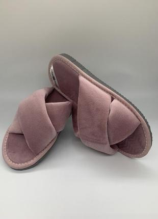 Жіночі тапочки slippi across велюр, пудра