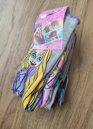 Дитячі шкарпетки набір 5шт  принцеси дісней р.23-26, 27-30, 31-34. аріель рапунцель попелюшка бель
