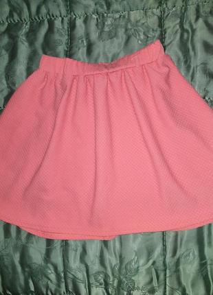 Юбка разлетайка короткая персиковая