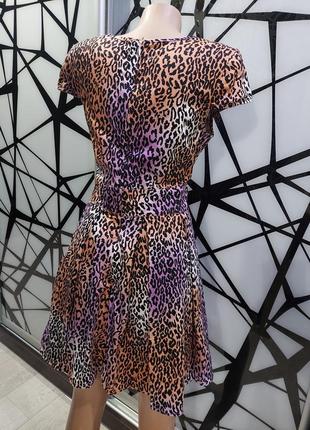 Шикарное платье куколка love label сиренево-терракотовый леопард 14 размер10 фото